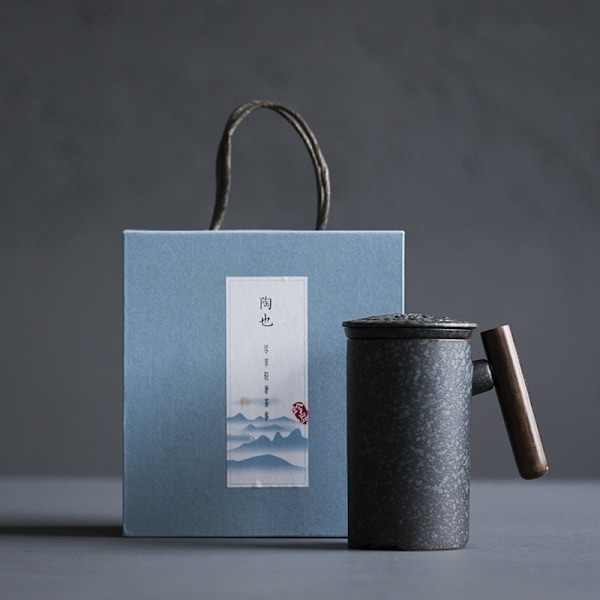 tekopp kaffe keramisk kopp blue 300 ml