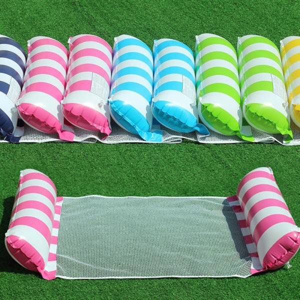 Vattenhängmatta Fåtölj Uppblåsbar flytande simmadrass Havspoolring Pool Partyleksak med uppblåsbart rör Pink with Inflator