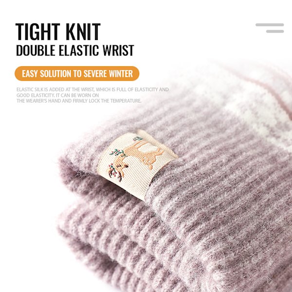 Handskar Stretchiga stickvantar Akryl Helfingerhandskar gray 20*8cm