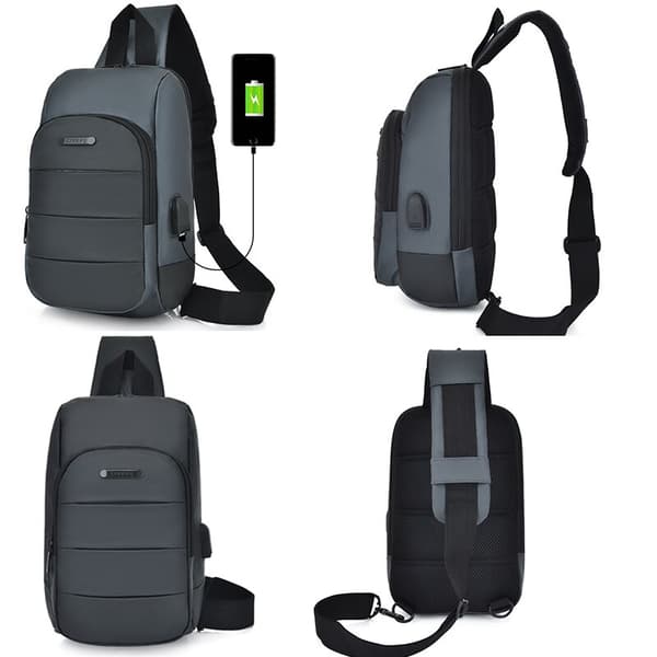 Vattentät USB Crossbody Bags Axelväskor champagne