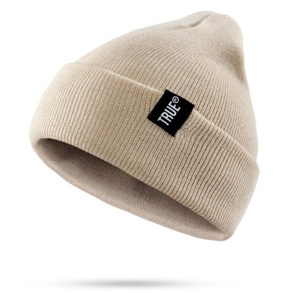 Vinterstrikket Beanie Hue Til Damer Mænd Ensfarvet Efterår Vinter Hold varmen Beanies C7 Crimson