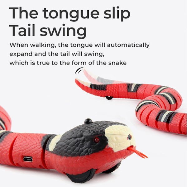 Smart Sensing Snake Børnelegetøj USB genopladeligt red 40*4*3.5cm