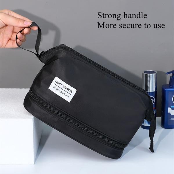 Hopfällbar tvättväska Vattentät Oxford reseväska black 22*12.5*16.5cm