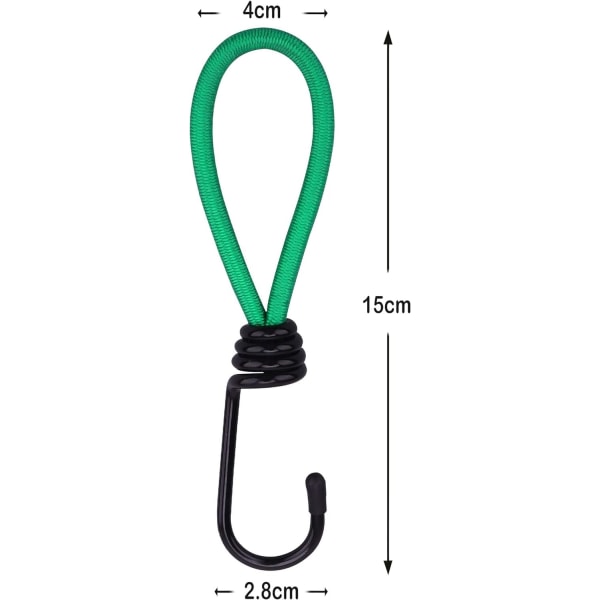 12 stk. bungee-krog, presenning bungee-krog elastiske bungee-reb Camp