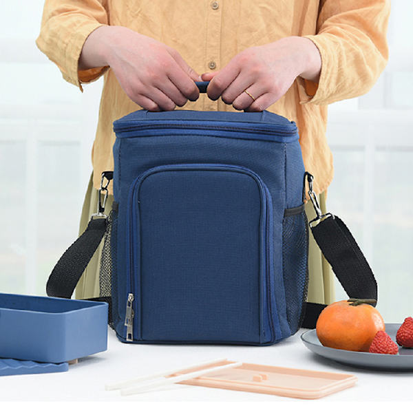 Hög kapacitet vattentät Oxford tyg lunchpåse blue 19*23*28cm