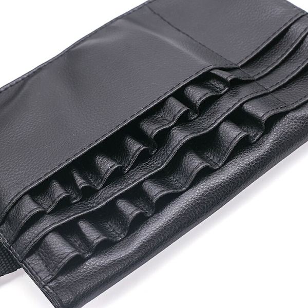 Makeup Børster Holder Rejse Læder Kosmetisk Forklæde Taske black 25*26cm