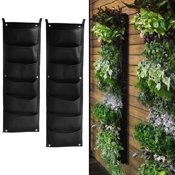 6 tasku vihreä pystysuora puutarhakassi gray 107*30cm