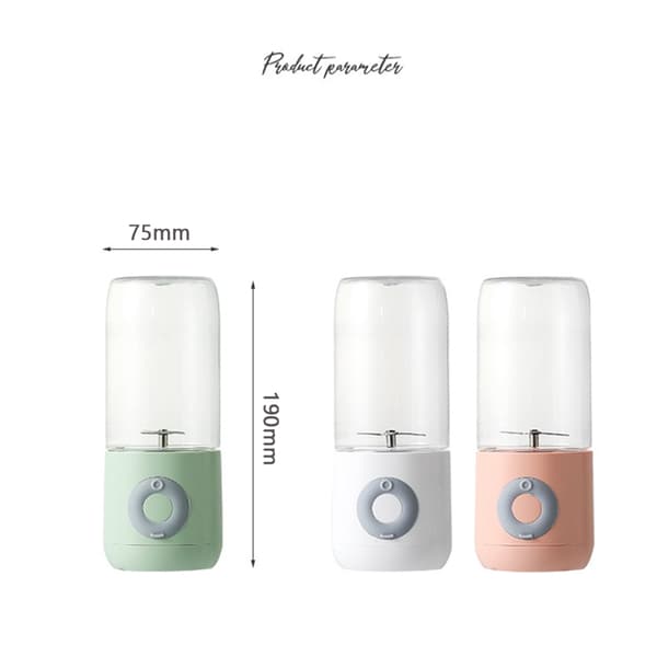 500Ml Elektrisk Mini Juicer Smoothie Blender Cup Seks Blade USB white 7*7*19.5cm