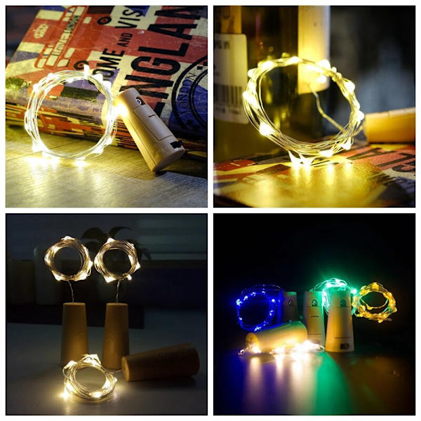 3 ST Ljusslinga för flask-LED (med batteri) halloweenlampa Four-color 3PCS