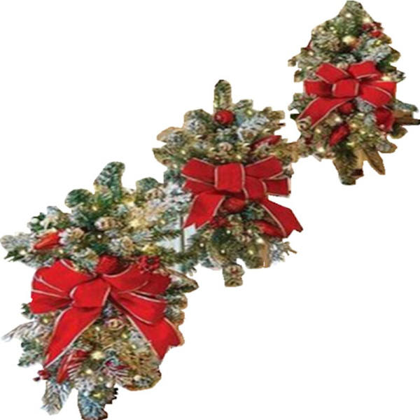Julepynt Swag Krans dekoreret Garland Lights red 45x25cm