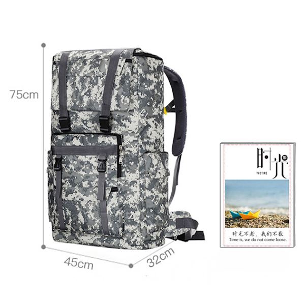 120L utomhus vattentät militär stor taktisk ryggsäck khaki 45*32*75cm
