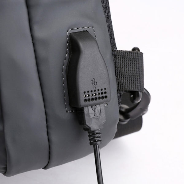 Multifunktion Crossbody-taske til mænd USB-opladningskiste-taske gray 18*7*30cm