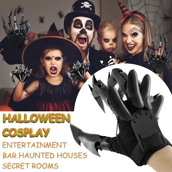 Halloween artikulerede fingre Fleksible fingerhandskerforlænger black 1 set