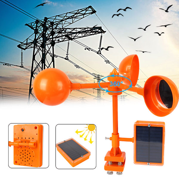 Field Solar Bird Pest Repeller 360 graders roterende reflektor orange Single-sided reflect