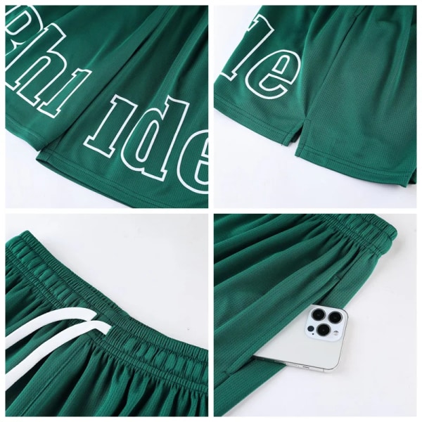 Basketshorts för män Träningsbyxor Gymshorts Green XXL