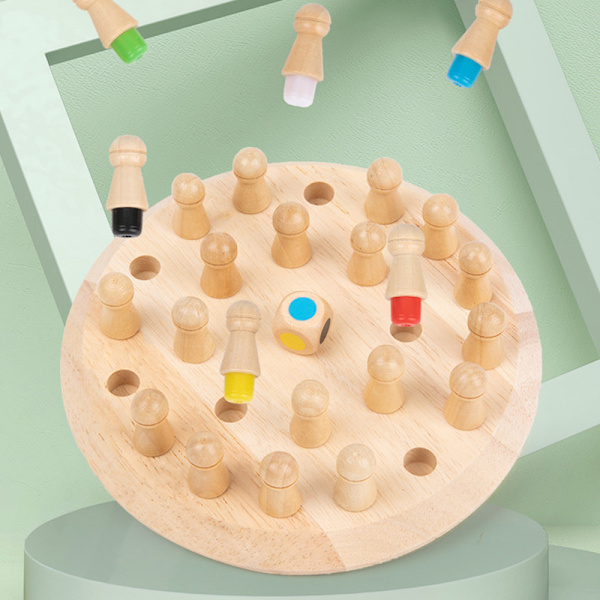 Træ Memory Match Stick Chess Fun Board Puslespil wood grain
