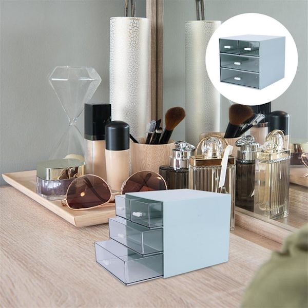 Sekalaisten varastointilaatikko Suunniteltu sekatuotteiden organizer white 15.3*16.6*14.5CM