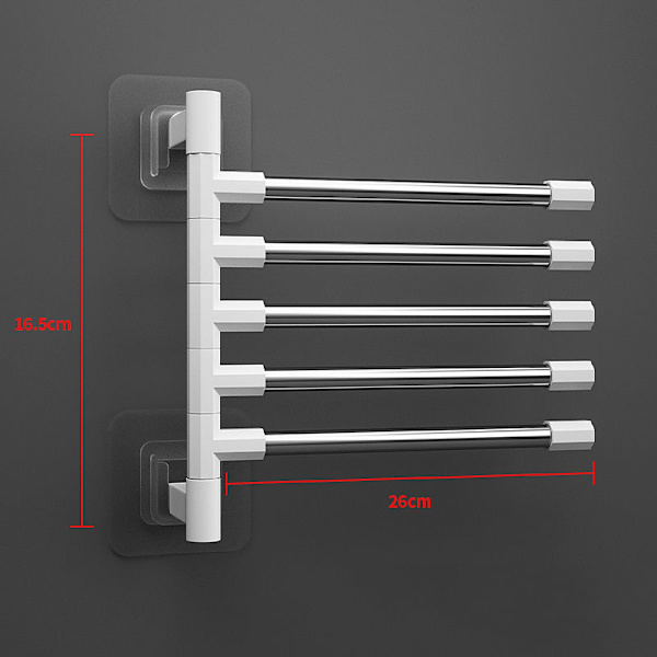 Rostfritt stål, perforerat badrumsställ för förvaring av roterande handdukar Towel rack 2 layer