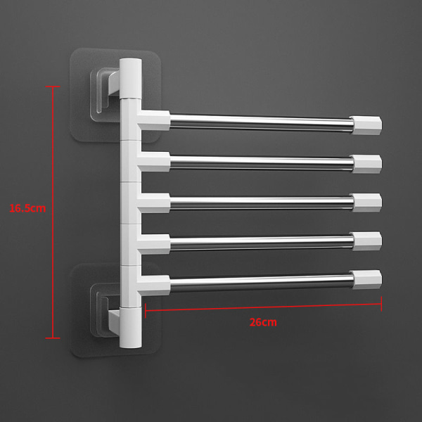 Rustfrit stål Perforeret badeværelse Roterende håndklæde opbevaringsstativ Towel rack 2 layer