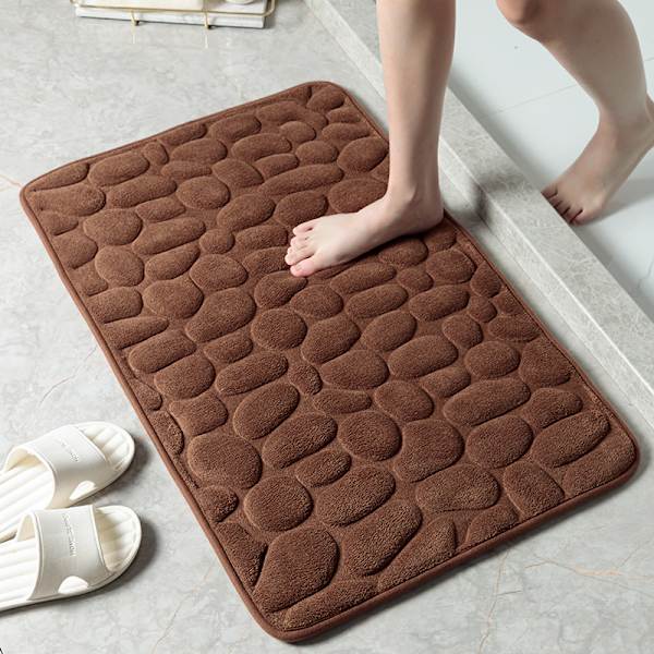Mukulakivi kohokuvioitu kylpymatto Liukumaton kylpyhuonematot Ovimatto Memory Foam Pad khaki 50x80cm