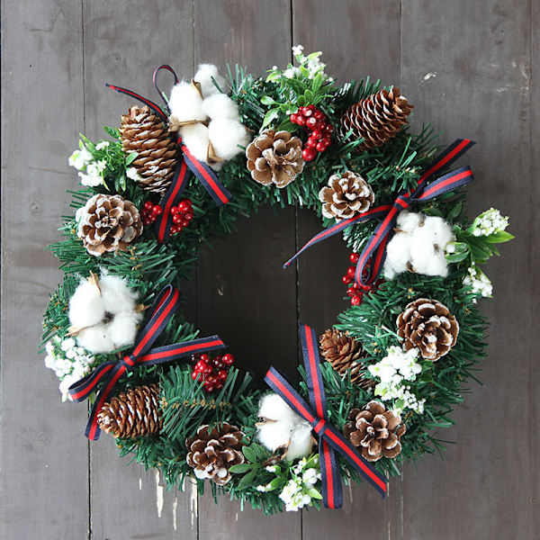 30cm julkrans dekorativ dörr pine cone bow