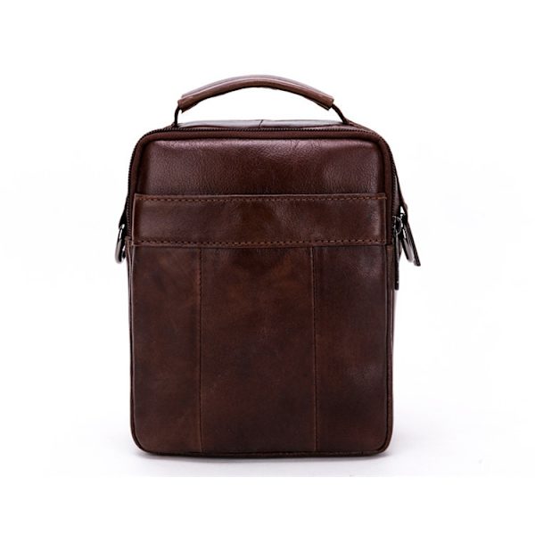 Miesten nahkainen olkalaukku Messenger Satchel Crossbody käsilaukku black