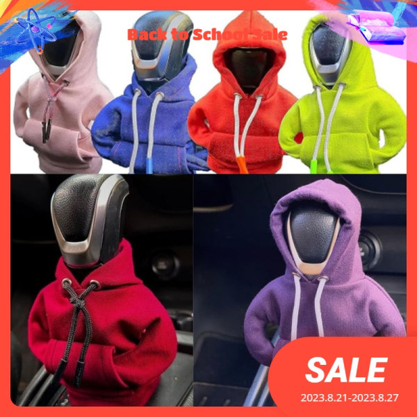Hoodie Car Gear Shift Cover Mode Gearshift Hoodie Bil Gear Shift Knop Cover red