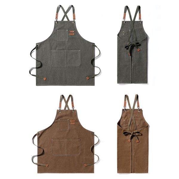 Kvinnors mäns arbete förkläde butik café army green
