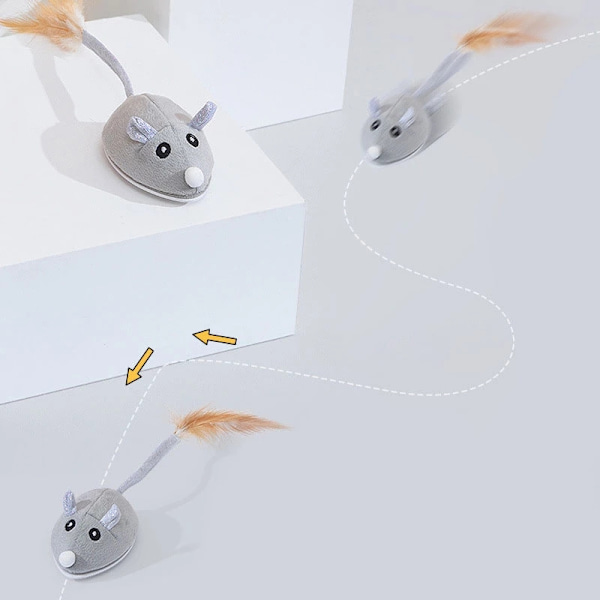 Interaktivt kattelegetøj elektroniske mus USB genopladeligt gray
