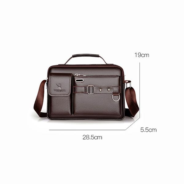 Axelväska med stor kapacitet Läder Messenger Bag för män brown 20*7*24cm