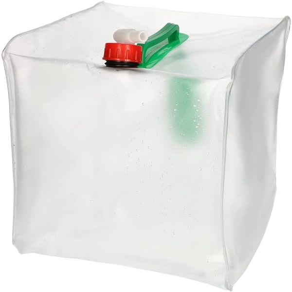 - 10L Foldbar vanndunk m. Kran / Vannpose - Vann Transparent 3-Pack