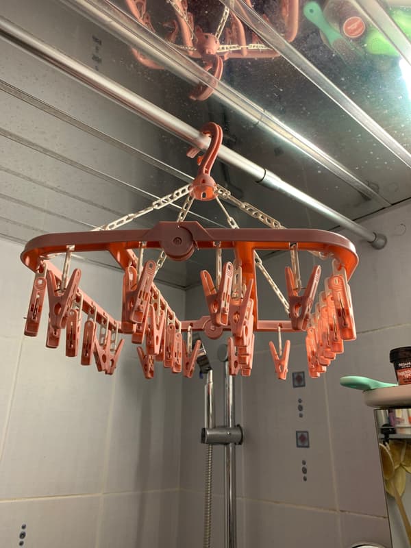 32 Clips Vikbara strumpor Underkläder Torkställ i plast pink
