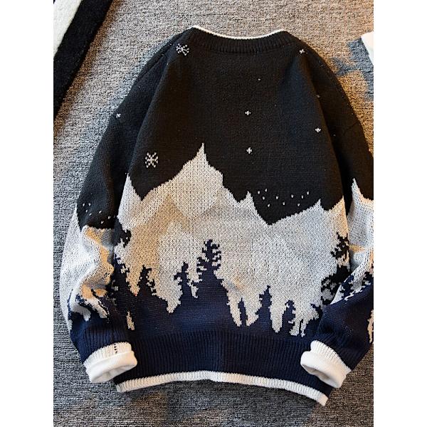 Japansk tröja herr vinter trend high-end stickad tröja red 4XL