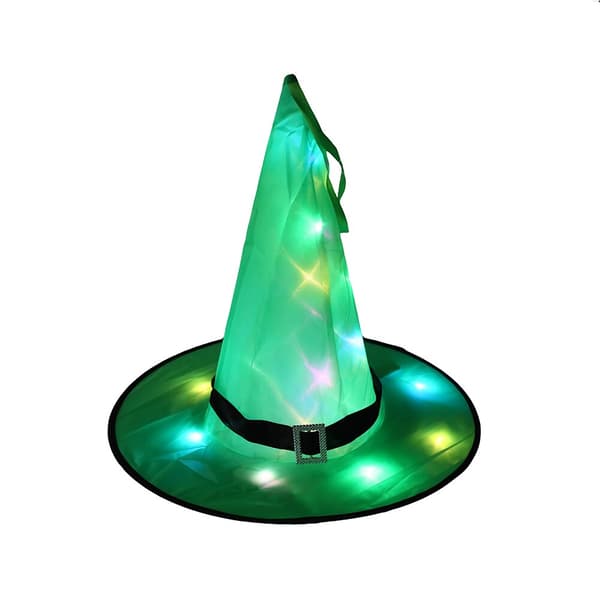 Halloween LED lysende heksehat Glødende heksehat green 32*38cm