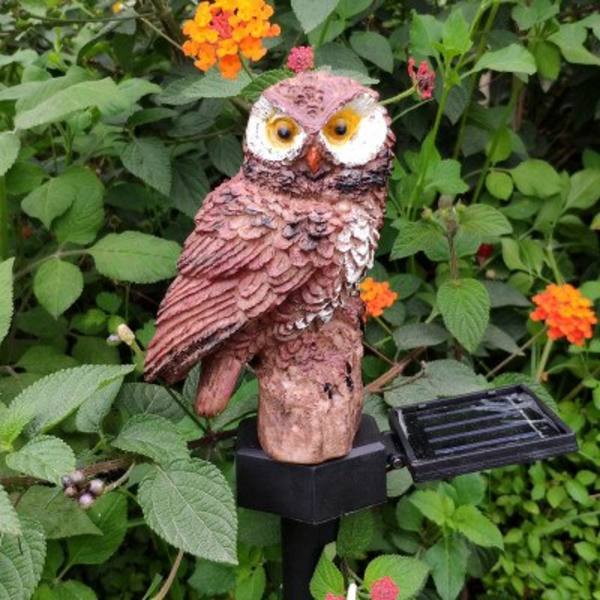 Garden Owl Outdoor Solar LED Trädgårdsljus brown