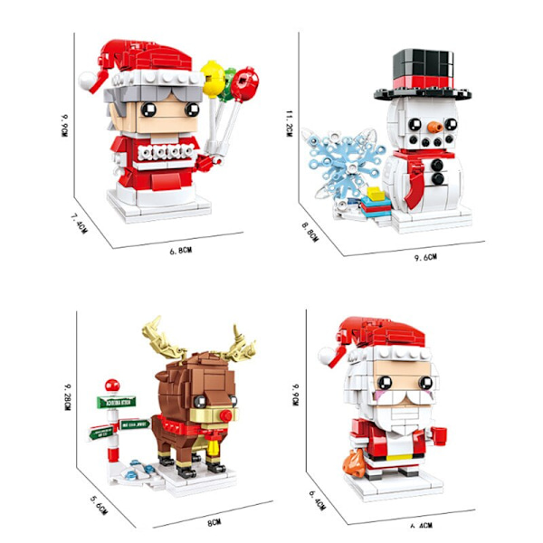 Santa älg snögubbe små partiklar byggstenar DIY gåva santa claus