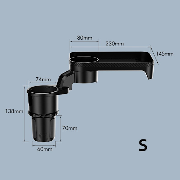 Bilkopholder Expander Adapter 360° roterende tallerkenbakke black large