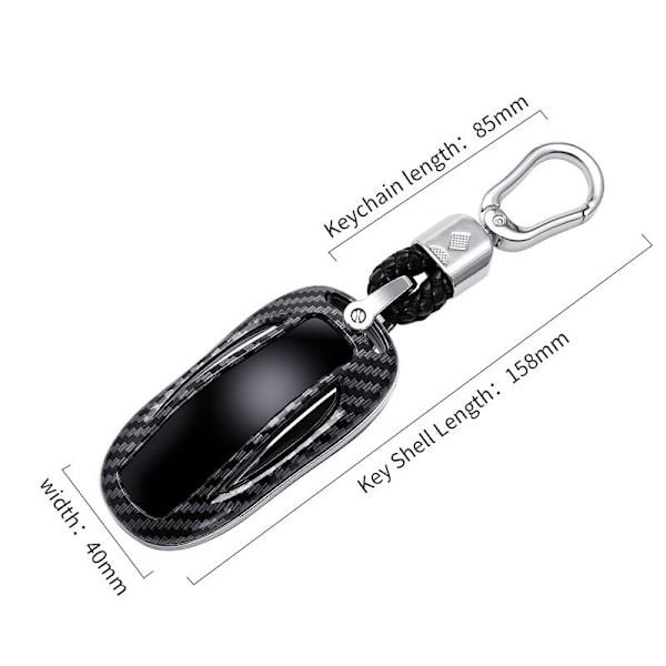 Ny ABS Carbon Fibe Car Remote Key Fuld Cover Case Shell Til Tesla Model 3 Model S Model X Car Smart Key Tilbehør Holder Fob red for model s model 3