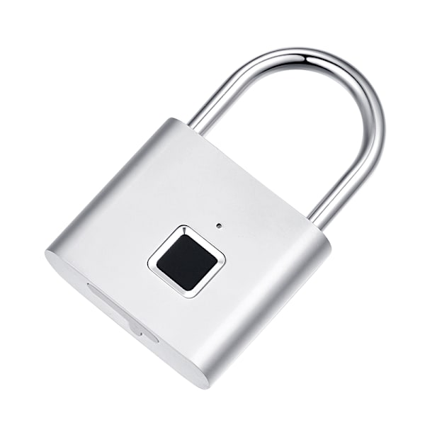 USB uppladdningsbart dörrlås Fingeravtryck Smart hänglås white 46*76*13mm