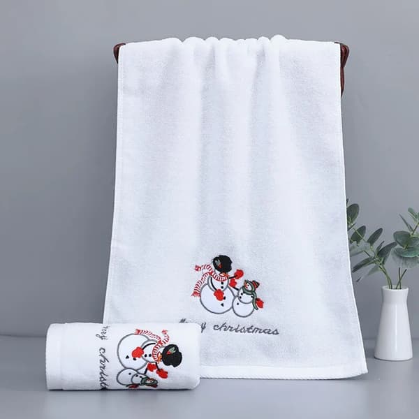 Store julehåndklæder til badeværelse, bomuldsjule køkkenhåndklæder 2pcs with box
