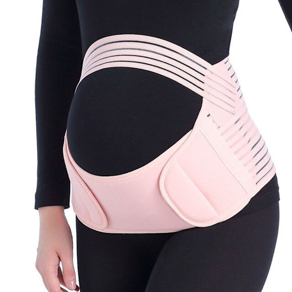 Gravida kvinnor Bälten Gravid Magbälte Midjevård Magstöd Magband Ryggbygel Graviditetsskydd prenatal bandage pink xl