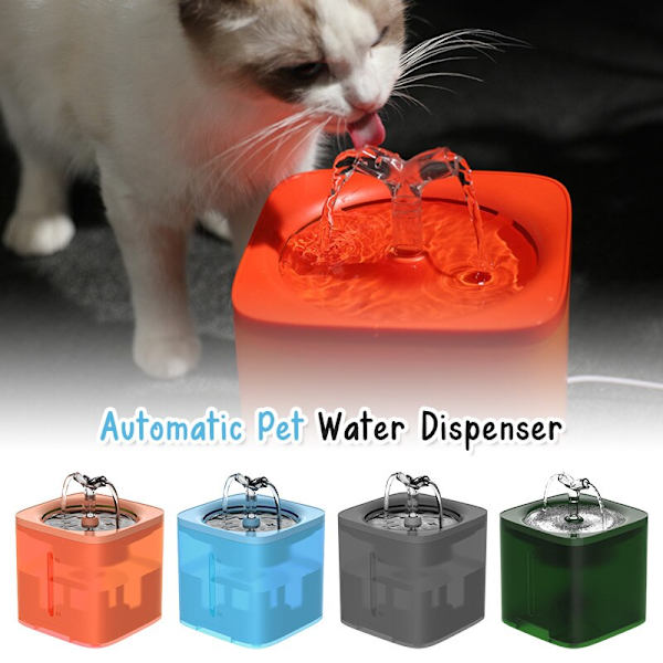 Automatisk Cat Pet Water Dispenser Cat Drinking Fountain orange 165*165*155mm