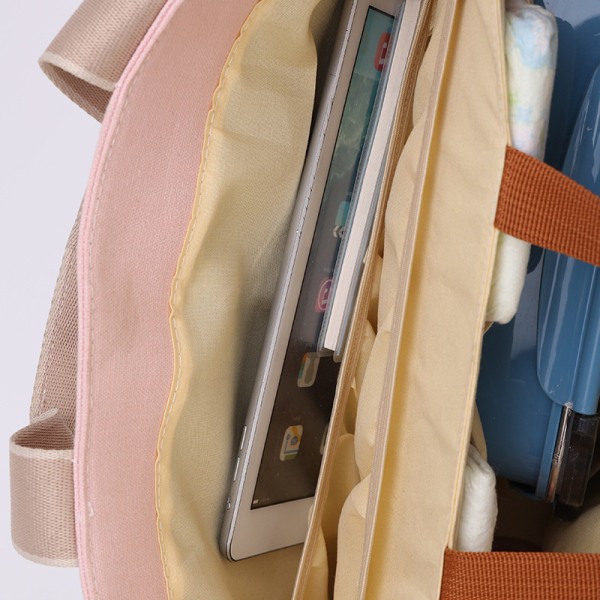 Multi-funktion enkelt skulder bærbar mor og baby taske beige 39*27*12cm