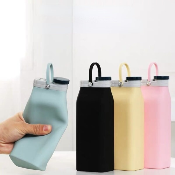 Silikon hopfällbar vattenkopp vattenkokare Utomhussport Bärbar light gray 400ml