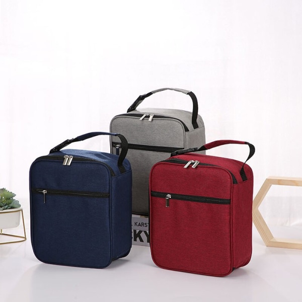 Bærbar isolering Madpakke Thermal Lunch Box Tote Håndtaske winered