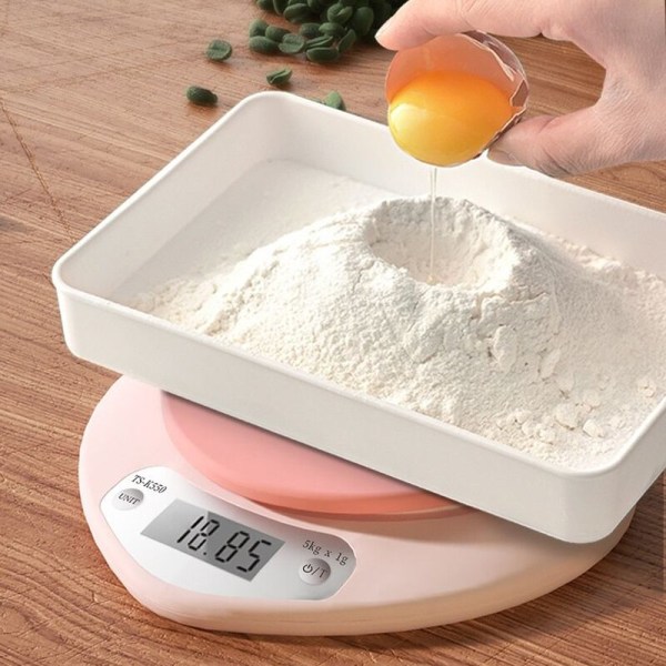 Elektronisk køkkenvægt 5 kg vægt gram digital vægt pink 0.1g/2kg