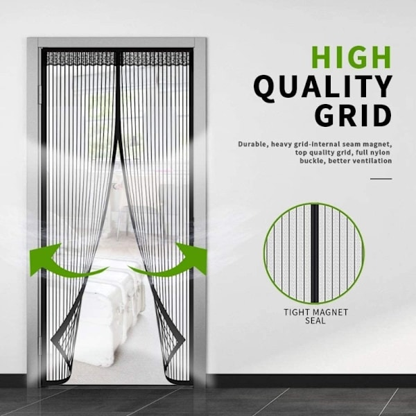 5 kokoa Basic Magneettinen Mosquito Net Summer Anti Bug Fly Oviverhot Mesh Brown 80 x 210cm
