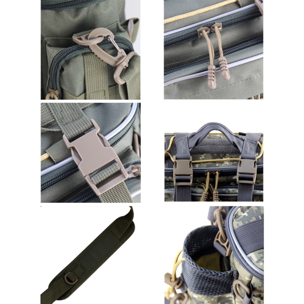 Multifunktionell vattentät fiskeväska för utomhusbruk camouflage