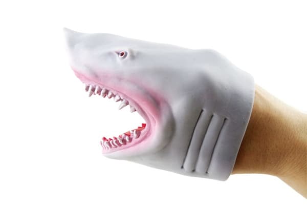 Bløde plastikhajhandsker Forældre-barn interaktivt legetøj grey