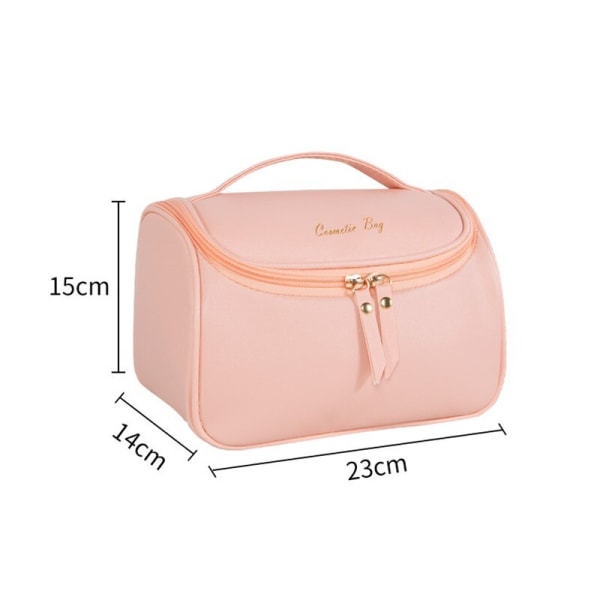 PU læder stor kosmetisk dame lynlås vandtæt makeup taske green 15*14*23cm